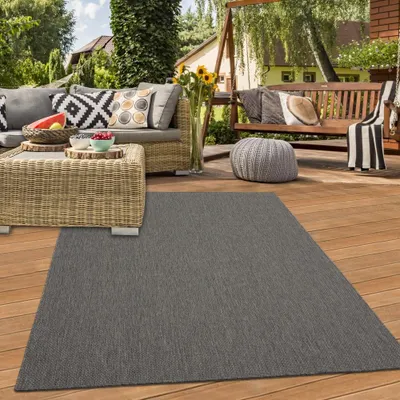 Immagine prodotto di Tappeto in sisal classico-moderno per interni ed esterni in antracite Dimensioni - 160 x 220 cm