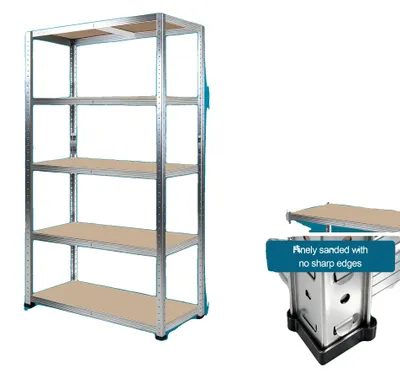 Obrázok produktu pre Kovový regál, 5-úrovňový, nosnosť 1000 kg, 5 políc, rozmer 200 x 90 x 40 cm – model B