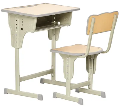 Immagine prodotto di HOMCOM Banco Scuola con Sedia per Bambini 6-12 Anni Altezza Regolabile, Vano Contenitore e Portapenne, Color Legno