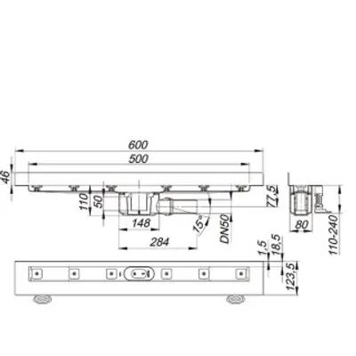 Produktbild von Dallmer Duschrinne CeraLine W 500mm, DN50