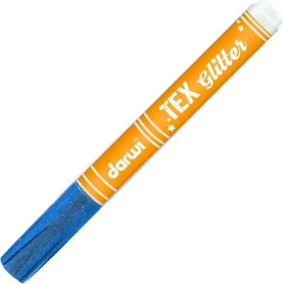Zdjęcie produktu dla Darwi Tex Fabric Glitter Marker Pisak do tkanin Blue 6 ml 1 szt.