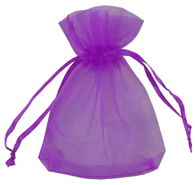 10 Organza-Beutel ca. 90 x 120 mm Geschenkbeutel mit Bändern Freie violett