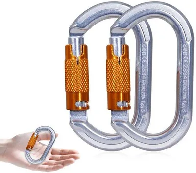 Produktbild von Karabinerhaken, 22 kN Tragfähigkeit - O-Ring-Form - 2 Stück - ideal für Camping und Wandern - ServiceTopper