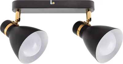 Produktbild von ARTE LAMP LED Lampe mit 2 Spotleuchten - Deckenstrahler mit schwarzer Metallfassung und -schirm – für Flur oder Küche.Color:Schwarz,Size:2