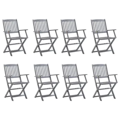 Produktbild von Möbel Klappbare Gartenstühle 8 Stk. mit Kissen Massivholz Akazie - Gartensessel 3078265