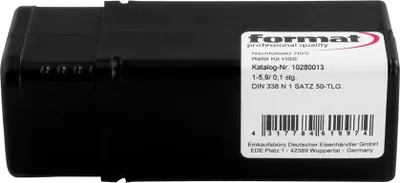 Obrázok produktu pre FORMAT súprava vrtákov DIN338 HSS RN 1,0-13,0 mm, priemer: 1 - 10,5 mm, povlak: para.