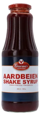 Produktbild von Gruno Erdbeer Shake Sirup 990 ml – Fruchtiger Eis-Dressing für Getränke & Desserts