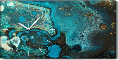 Produktbild von Dekor Leinwand Uhr Wandbilder Geräuschlos 60x30 Malerei Abstrakte Kunst - weiße Hände