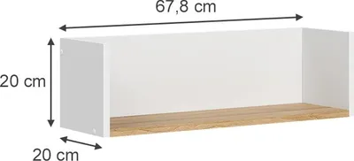Immagine prodotto di Libreria da parete Vicco Viktor Bianco/Artisan 67.8 x 20 cm, Model 57513
