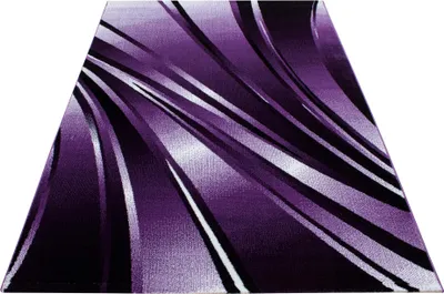 Productafbeelding van Ayyildiz | Modern tapijt - Golvende lijnen design - Geschikt voor de woonkamer, korte pool - paars - 140 x 200 cm