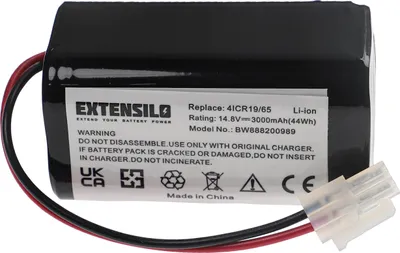 Produktbild von EXTENSILO Akku kompatibel mit Silvercrest SSRA1 Saugroboter (3000 mAh, 14,8 V, Li-Ion)