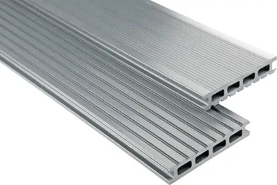 Produktbild von Konsta WPC Terrassendiele Primera Hohlkammerprofil grau glatt 3000 x 145 x 26 mm