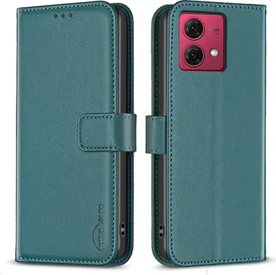 Produktbild von Motorola Moto G84 Hülle - BINFEN Klapphülle - Grün