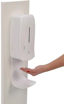 Produktbild von Desinfektionsspender Wood NoTouch Melamin weiß