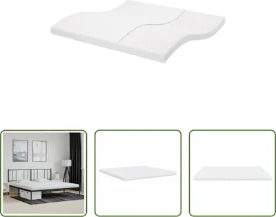 Image de The Living Store Matelas mousse Blanc 200x200 cm 7 zones dureté 20 ILD