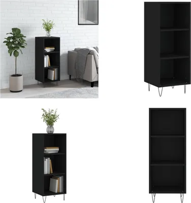 Produktbild von vidaXL Sideboard Schwarz 34,5x32,5x90 cm Holzwerkstoff - Sideboard - Sideboards - Schrank - Lagerschrank