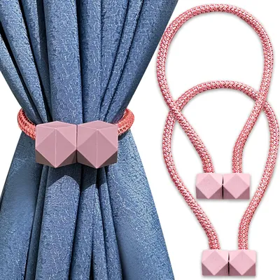 2er-Pack magnetische Gardinenhalter, Vorhanghalter, rosa