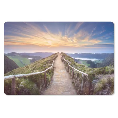 Produktbild von MuchoWow® Schreibtischunterlage Berge - Natur - Weg 60x40 cm - XXL Mauspad - Großes Mauspad