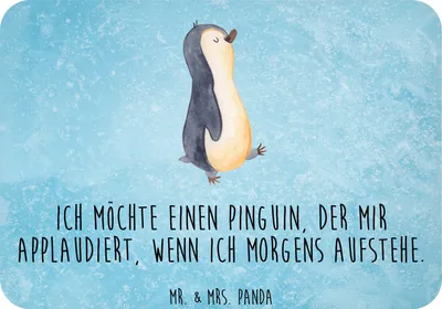 Produktbild von Mr. & Mrs. Panda magnet Pinguin marschieren - Eisblau - Geschenk, Notizhalter, Kühlschrankmagnet, zettelhalter, Aufstehen, Schwester, whiteboardmagnet, Unausgeschlafen