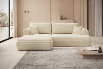 Productafbeelding van Elegantie ontmoet functionaliteit: de hoekbank MODO, het pronkstuk van uw woonkamer. Links: GAMAPRO
