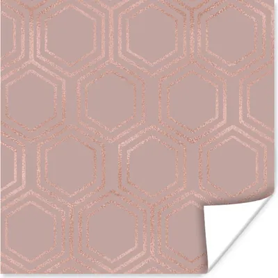 Produktbild von MuchoWow® Poster Sechseck - Muster - Rosa 100x100 cm - Babyzimmer