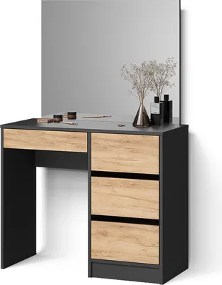Produktbild von Schminktisch Livinity Imola Anthrazit/Goldkraft Eiche 90 cm, Model 53102