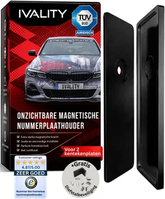 Immagine prodotto di Portatarga magnetico, senza cornice, per 2 targhe