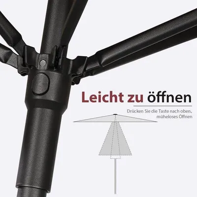Produktbild von Famanu Rechteckiger Sonnenschirm 180 × 130 cm - für Balkon, Terrasse und Garten - windbeständig und neigbar - UPF 50+