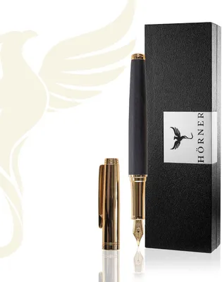 Productafbeelding van Legno - Hoogwaardige vulpen ebbenhout incl. converter I - Geschenkdoos I luxe design I elegante veer "Made