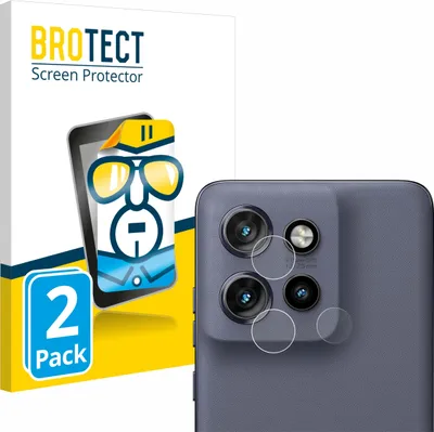 A product image showing packaging for screen protectors and a close-up of a phone's camera module with the protectors applied.