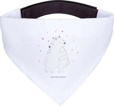 Produktbild von Mr. & Mrs. Panda Bandana für Hunde Eisbär Umarmen - Weiß - Geschenk, Tuch, Halstuch, Hunde-Halstuch, Hundebandana, Schal, Lustige Sprüche