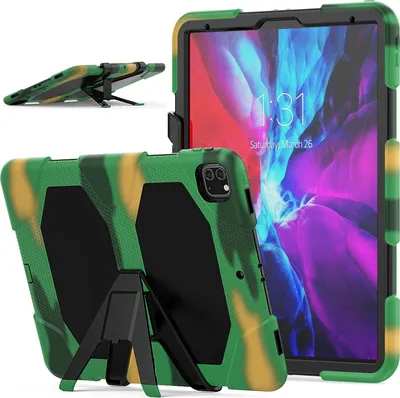Image de Housse de protection pour Apple iPad Pro 12.9 2020 12,9 pouces Hard Case avec film d'affichage + fonction support Camouflage