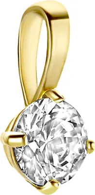 Produktbild von New Bling 9NBG-0193 Gold-Anhänger - Damen - Zirkonia - 4 mm - Solitär - 4 Bein-Fassung - 14 Karat - Gold