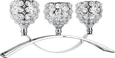 Produktbild von Silber Kristall Kerzenst?nder 3-Arm-Kristallschalen Kerzenhalter Teelicht Dekorativer Kandelaber Kerzenhalter fš¹r Weihnachten Halloween Hochzeit Abendessen Zuhause Bš¹ro