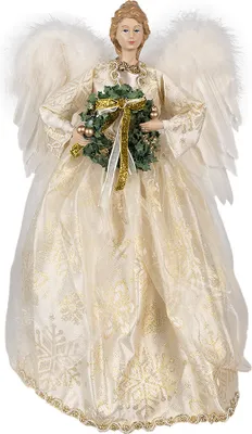 Produktbild von Clayre & Eef Weihnachtsdekoration Engel 46 cm Weiß Kunststoff