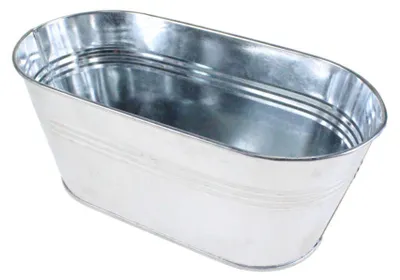 Produktbild von Jardiniere 22cm Zink silber Deko Wanne Schale Blech Topf Pflanztopf Pflanzschale