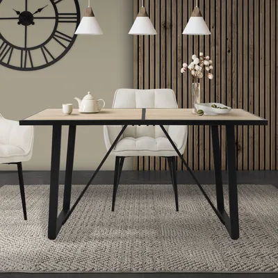 A dining table set in a modern dining room.