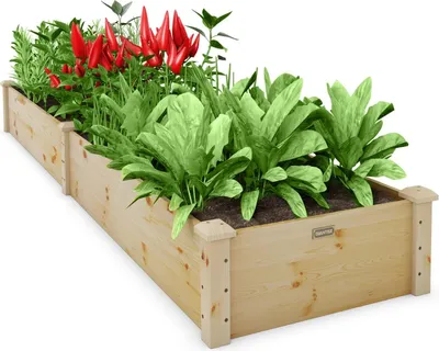 Produktbild von COSTWAY Hochbeet Gartenbeet Holz, 240 x 60 x 25 cm, Pflanzkasten für Gemüse, Blumen, Kräuter, Früchte, Blumenkasten Blumenbeet Kräuterbeet Pflanzbeet für Hinterhof, Garten, Rasen