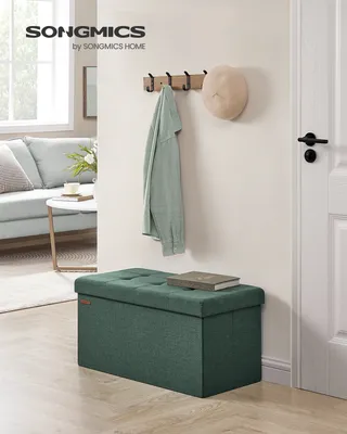 Obrázek produktu pro SONGMICS Stolička s úložným prostorem, skládací lavice, podnožka 38 x 76 x 38 cm, úložný box, nosnost až 300 kg, do obývacího pokoje ložnice