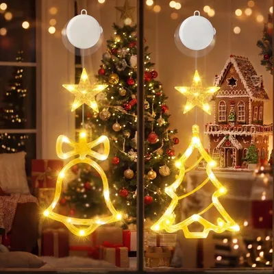 2er-Set Weihnachtslichter für Innen, warmes Licht, batteriebetrieben