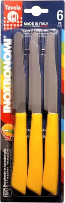 Tafelmesser-Set, 6-teilig, Edelstahl, 11 cm, Gelb