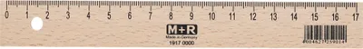 Zdjęcie produktu dla M+R 719170000 M+R Holzlineal, 170 mm, Buche, mit Metalleinlage
