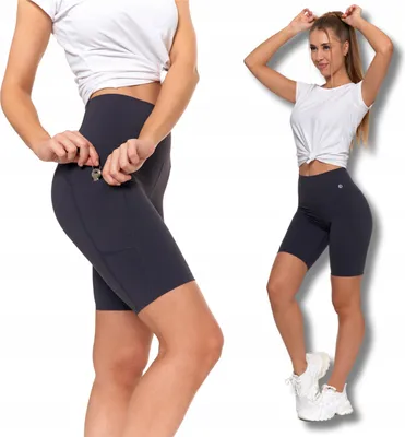Produktbild von Leggings Radlerhose Damen Sport Hohe Taille Taschen MORAJ M