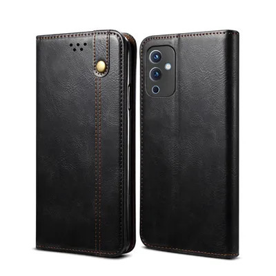 Obrázek produktu pro Pouzdro pro OnePlus 9, kožené flip pouzdro peněženka s funkcí stojánku černé