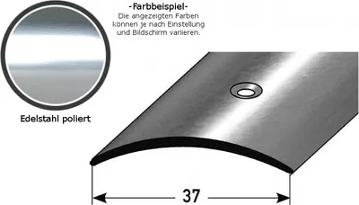 Produktbild von Übergangsprofil "Kampen" / Übergangsschiene, 37 mm, Typ: 15 (Edelstahl poliert / matt, 1 mm Stäke)-Edelstahl poliert-1000-gebohrt