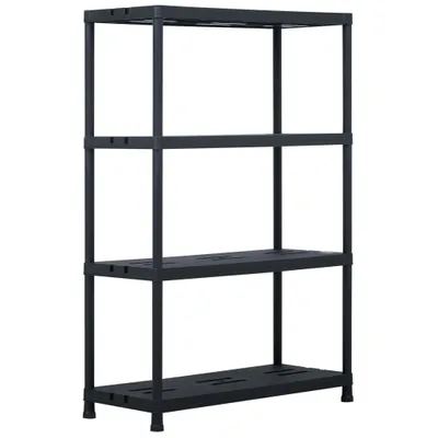 Immagine prodotto di Ripiani di stoccaggio 2 pezzi neri 220 kg 90 x 40 x 138 cm plastica