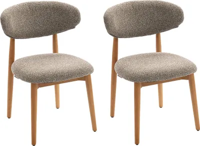 Image de Milton & Oldbrook Dining Chair Alaro Taupe - Bois - 2 pièces