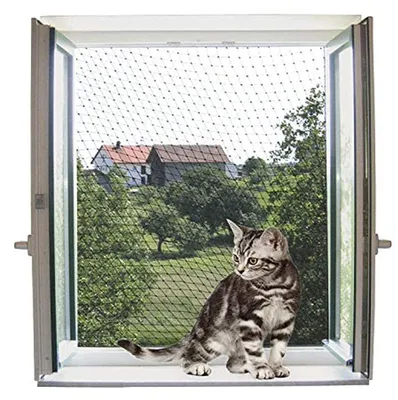 Produktbild von Kerbl Pet Katzenschutznetz 4x3m transparent Katzennetz Balkonschutz