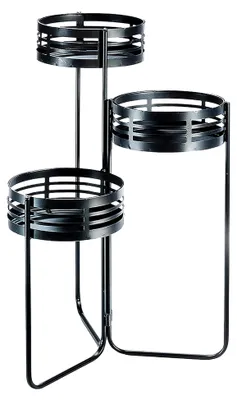 Produktbild von Pflanzenständer Blumentreppe - schwarz - Metall - 3 Etagen - 48x48x70 cm