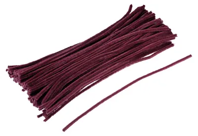 100 Pfeifenreiniger, Basteldraht, 30 cm, dunkelrot